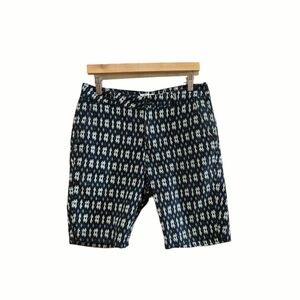 Shades of Grey by Micha Cohen Geometric Shorts Black Men's Size 30